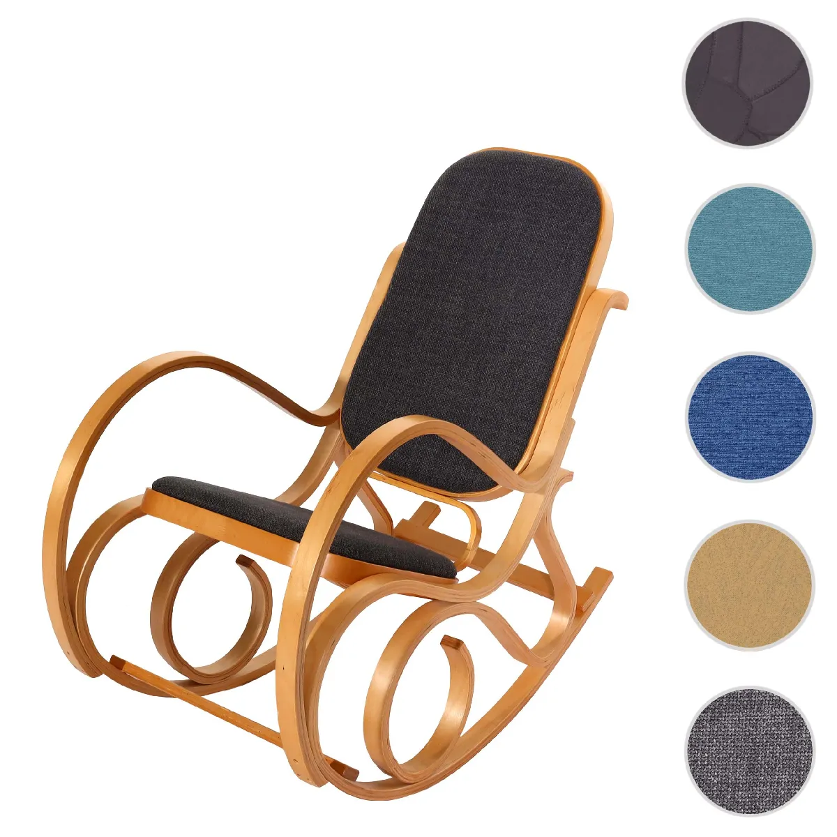 Mendler Fauteuil rocking chair - Anthracite
