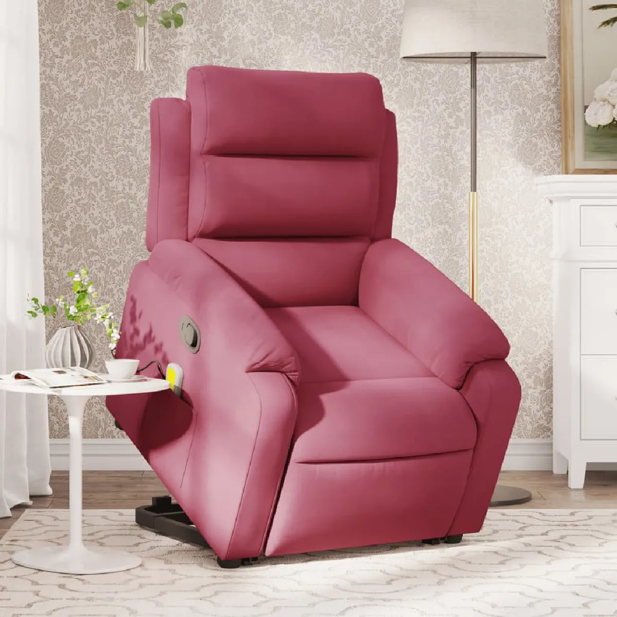 VIDAXL Fauteuil massant - Rouge bordeaux