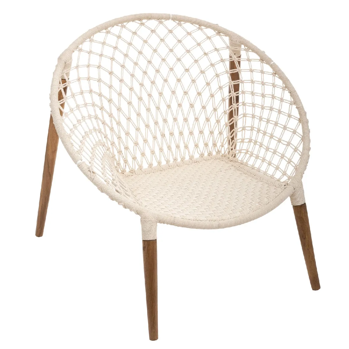 Fauteuil ethnique en fil Terre Sauvage - Blanc