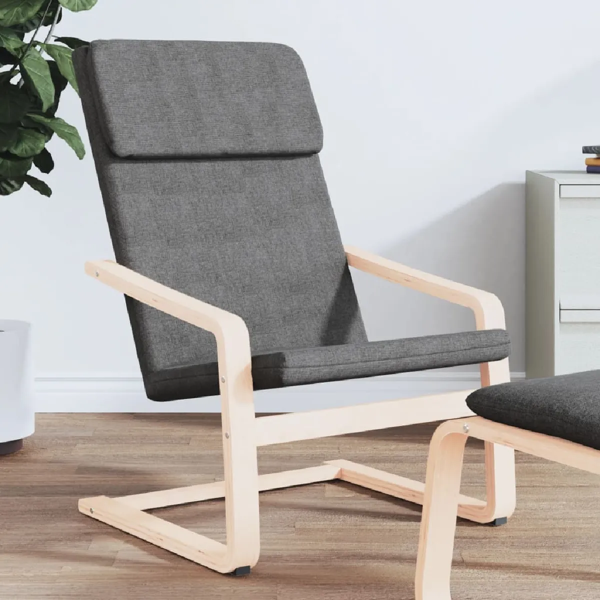 vidaXL Chaise de relaxation - Gris foncé