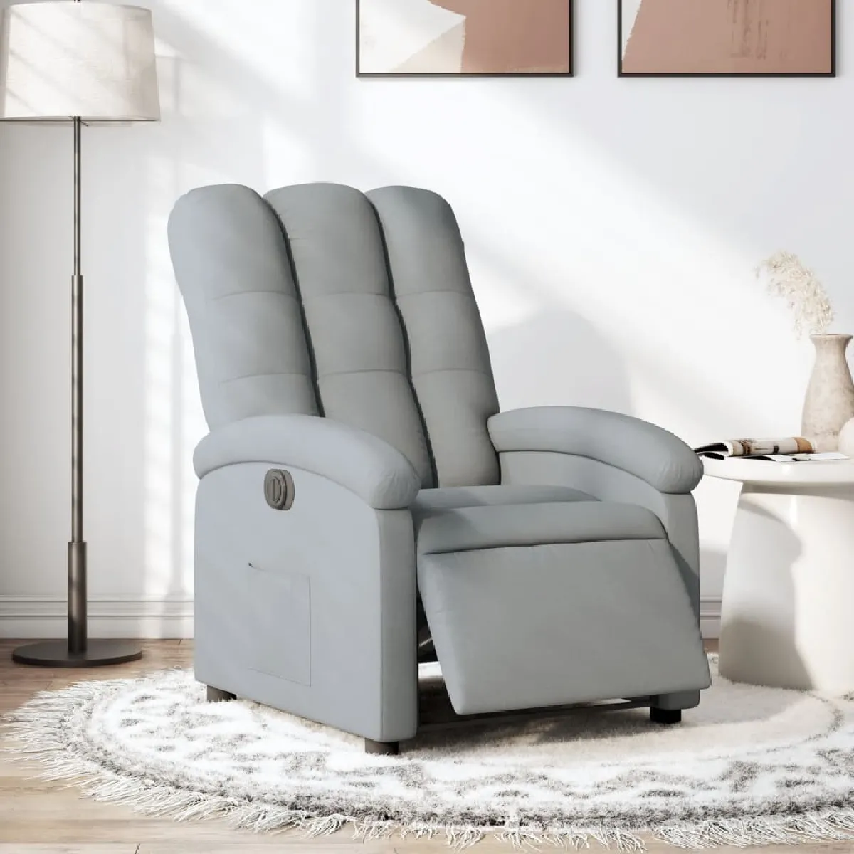 Vidaxl Gris/Clair Fauteuil Électrique Réglable Tissu - Image 3