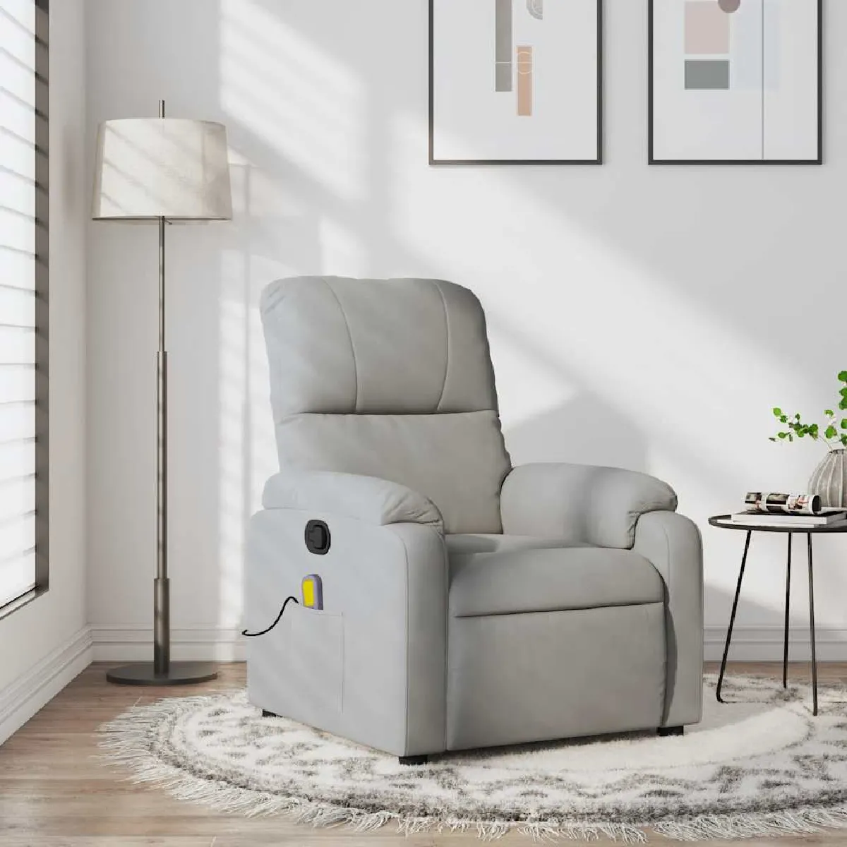 Vidaxl Gris/Clair Fauteuil Tissu