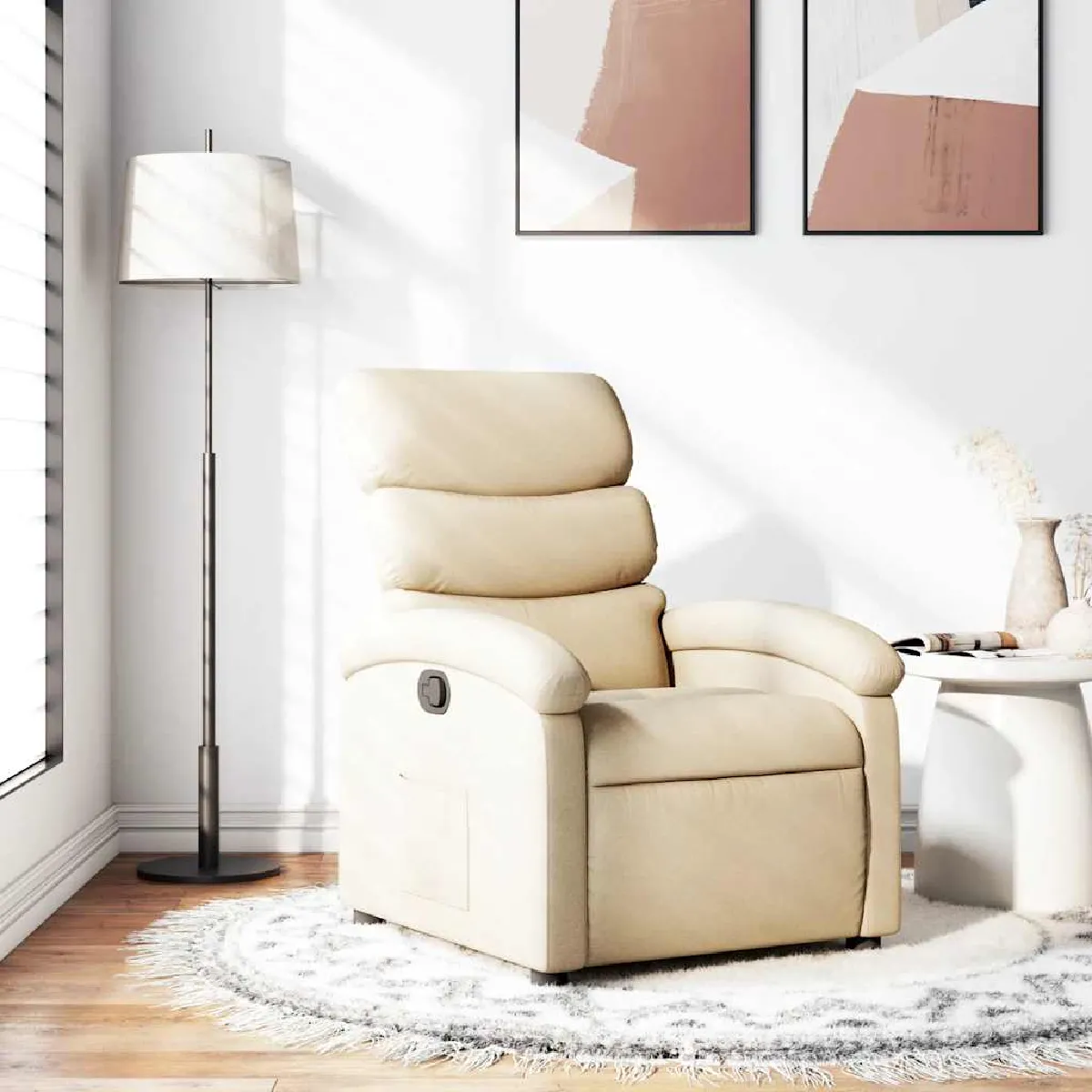 vidaXL Fauteuil inclinable Crème - vue 2