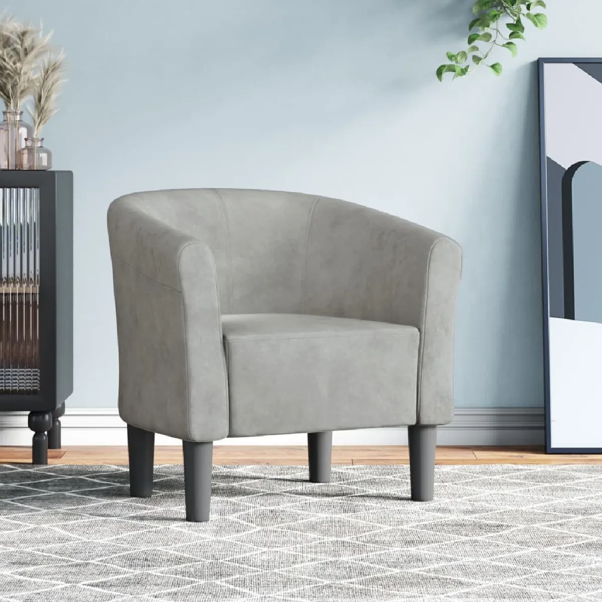 vidaXL Chaise cabriolet - Gris clair