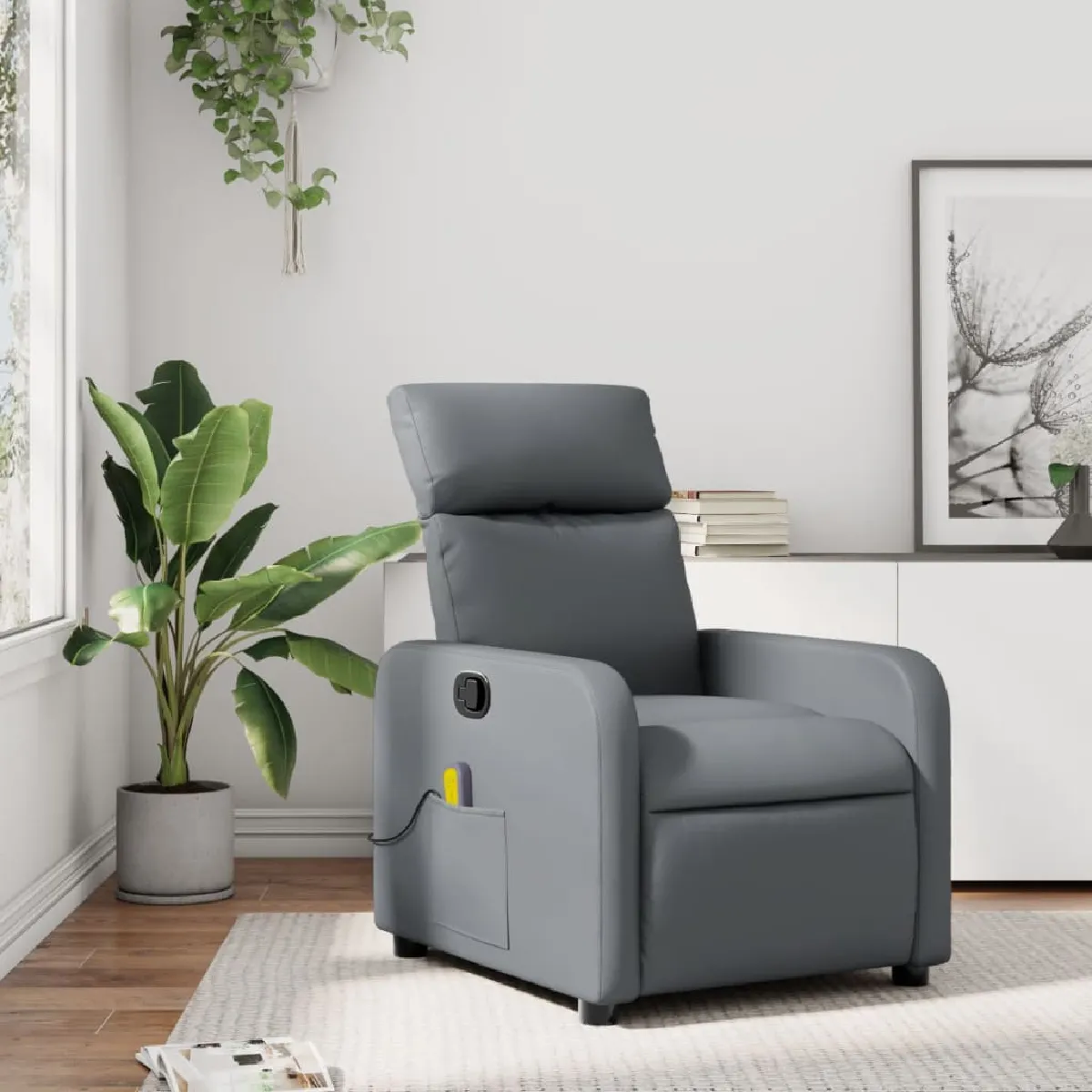 Vidaxl Gris Fauteuil De Massage Inclinable