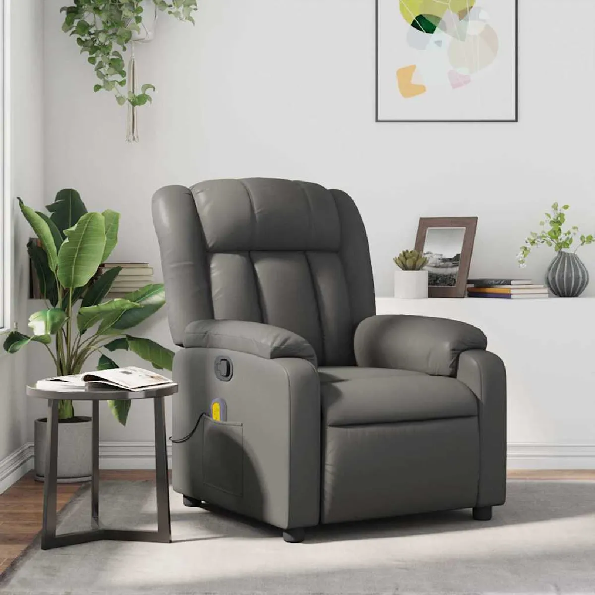 Vidaxl Gris Fauteuil De Massage - Similicuir