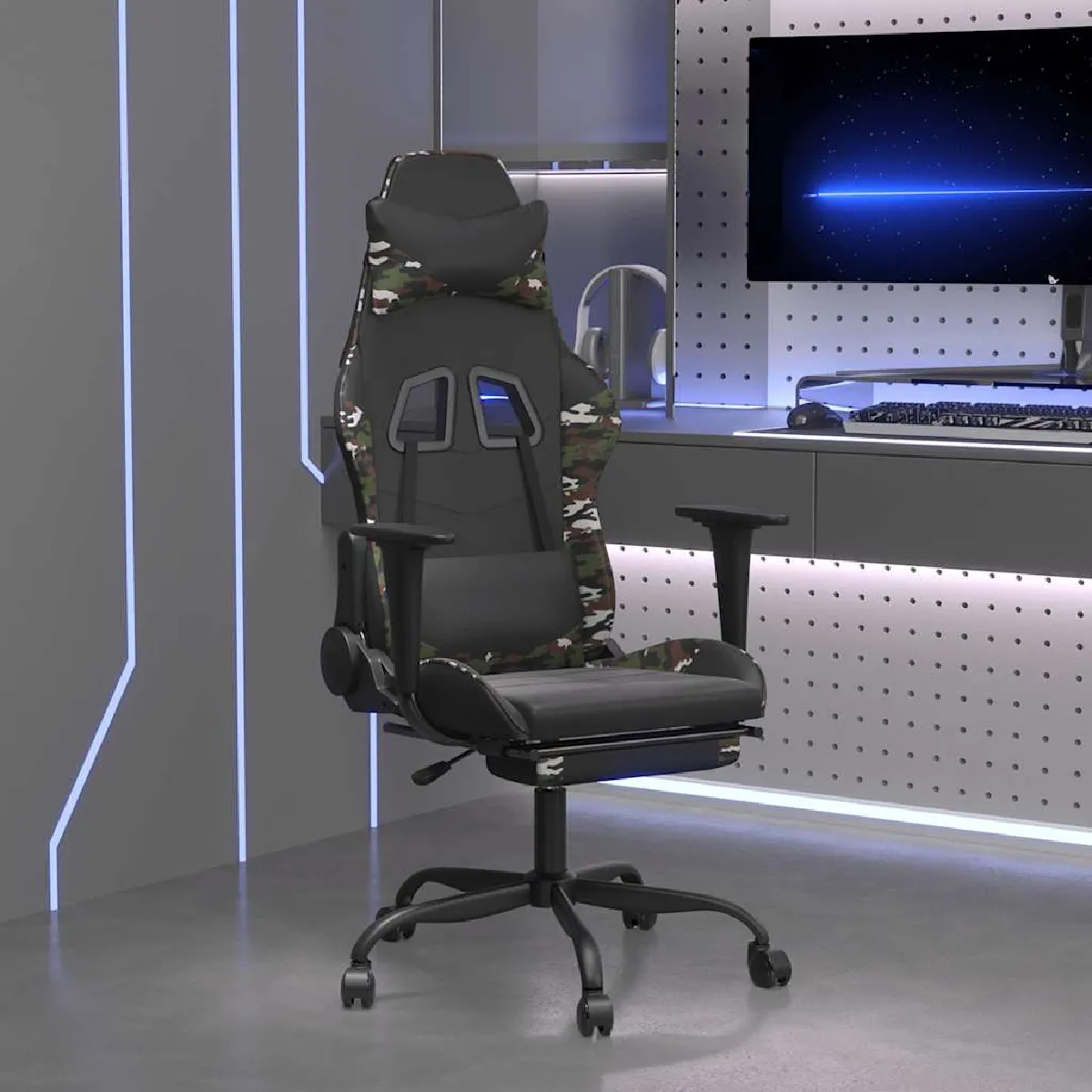 Vidaxl Noir Chaise De Jeu - & Camouflage