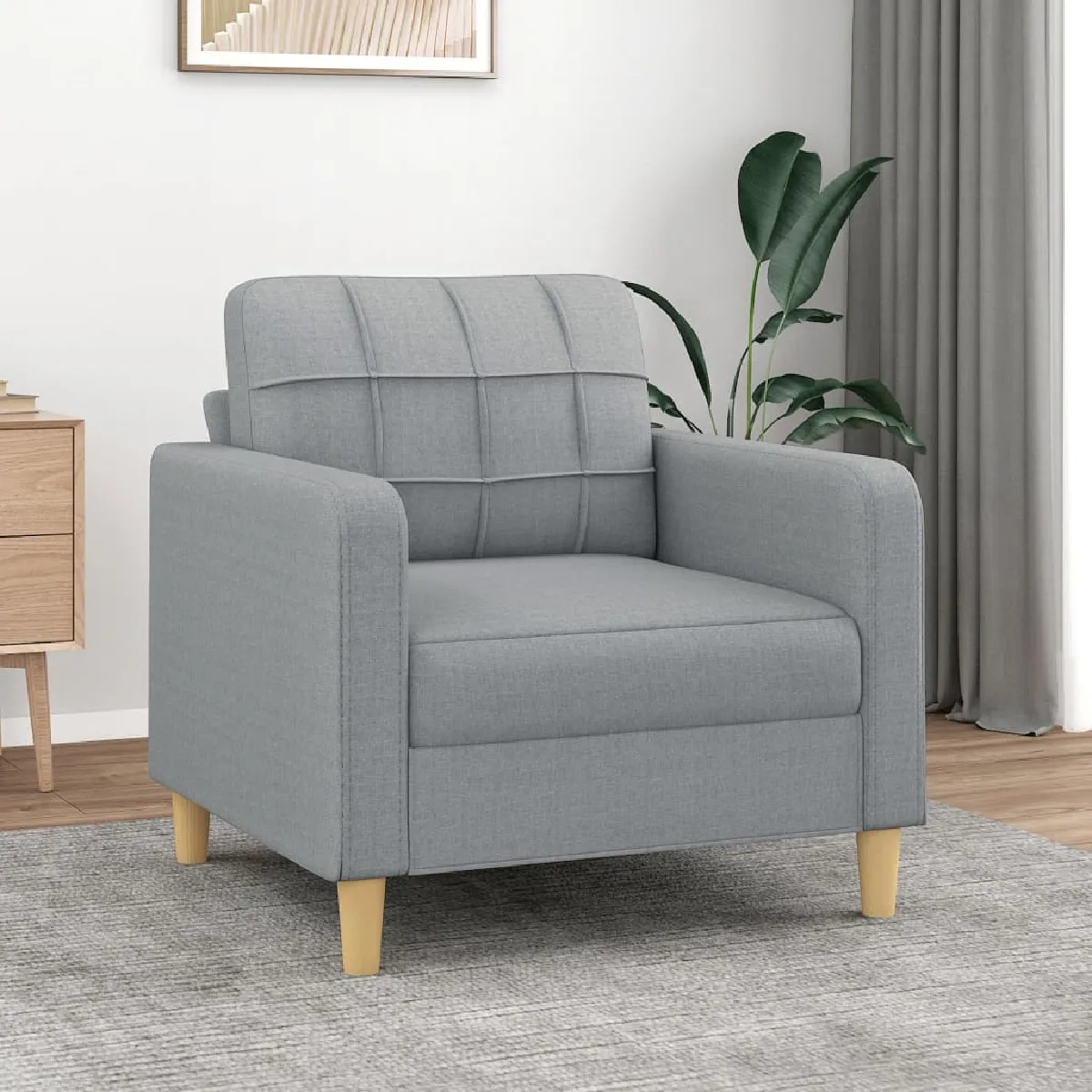 vidaXL Fauteuil Canapé avec Coussin Siège avec Accoudoirs et Dossier Rembourrés Meuble de Salon Salle de Séjour Moderne 359379 - vue 4