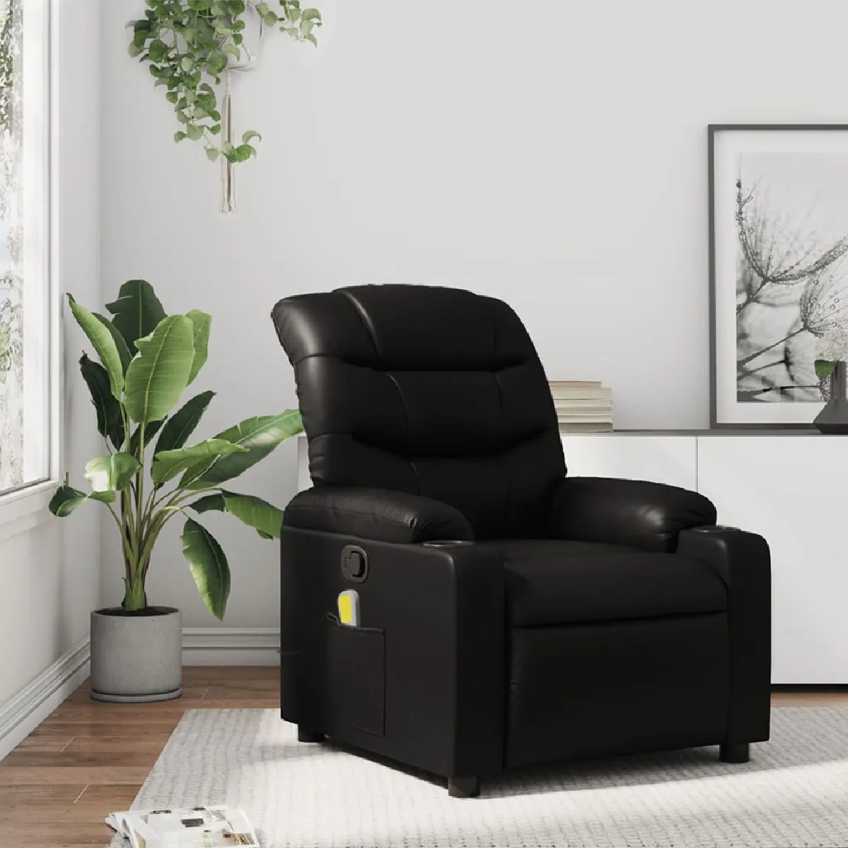 Vidaxl Noir Fauteuil De Massage Similicuir