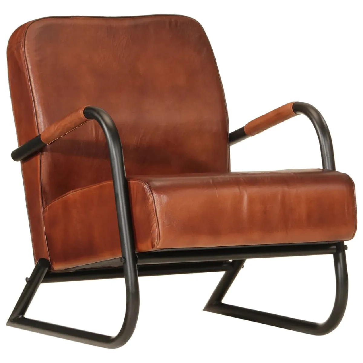 Non Communiqué Marron Vidaxl Fauteuil Echt Leer - Image 2