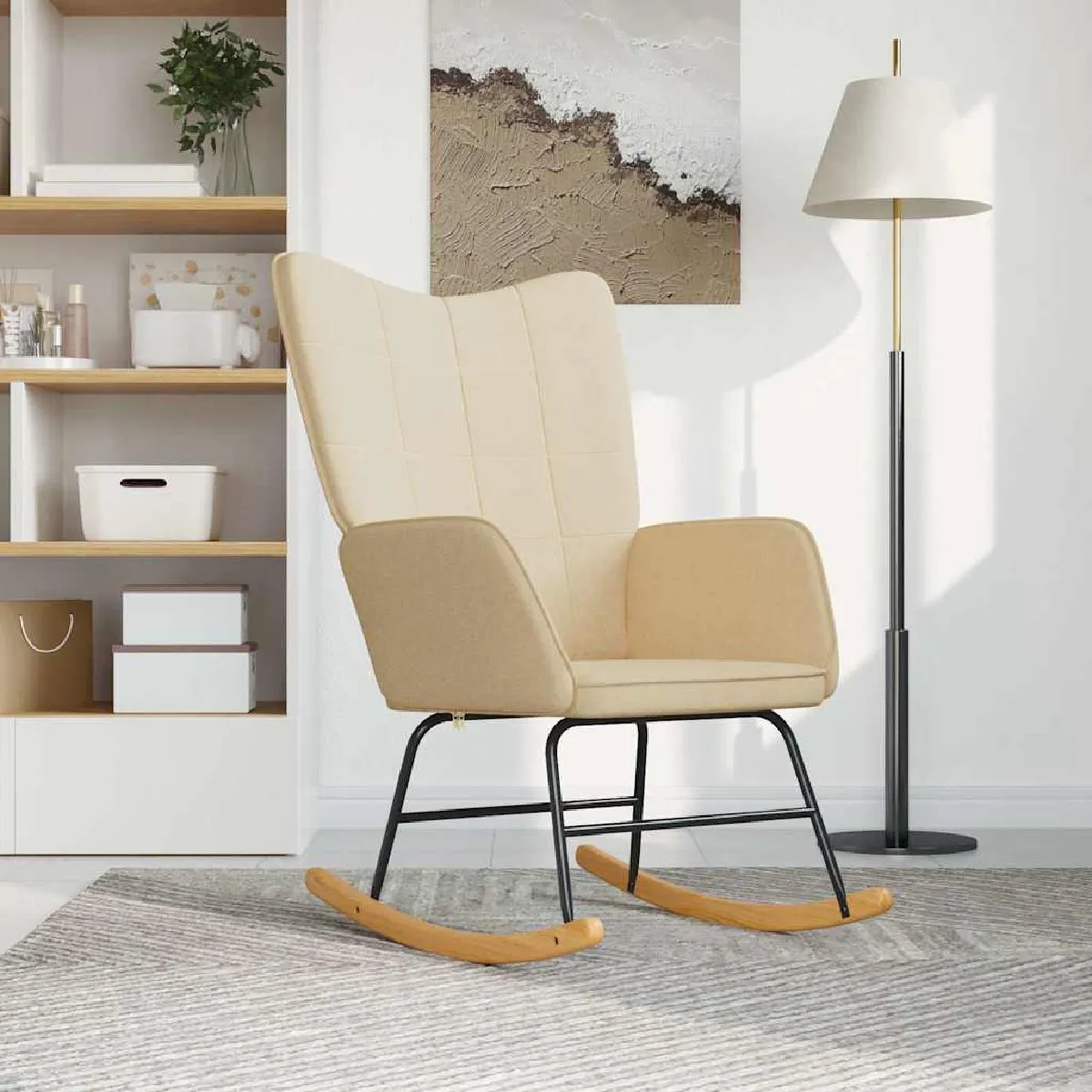 Vidaxl Chaise À Bascule - Crème