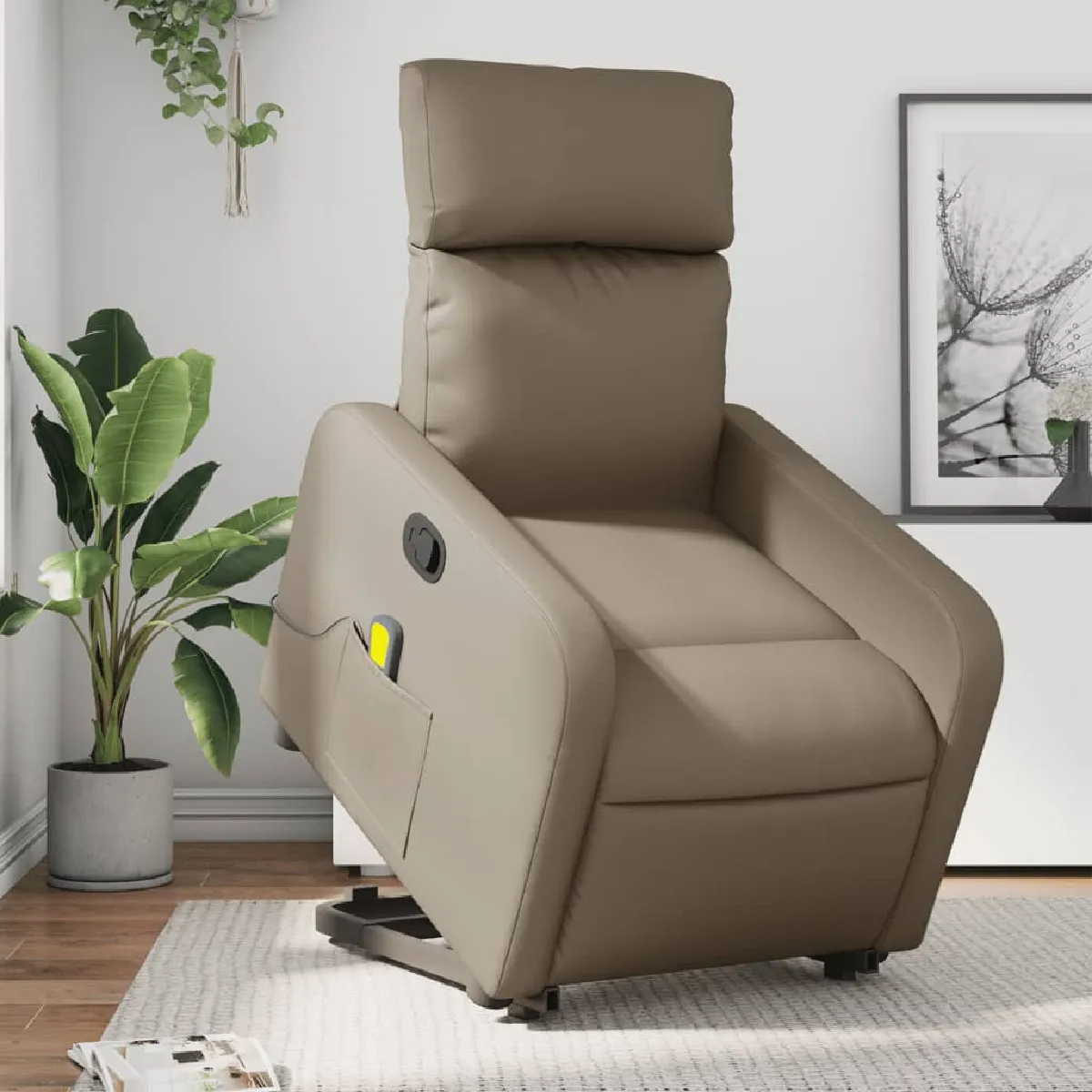 VIDAXL Fauteuil de massage Cappuccino Similicuir