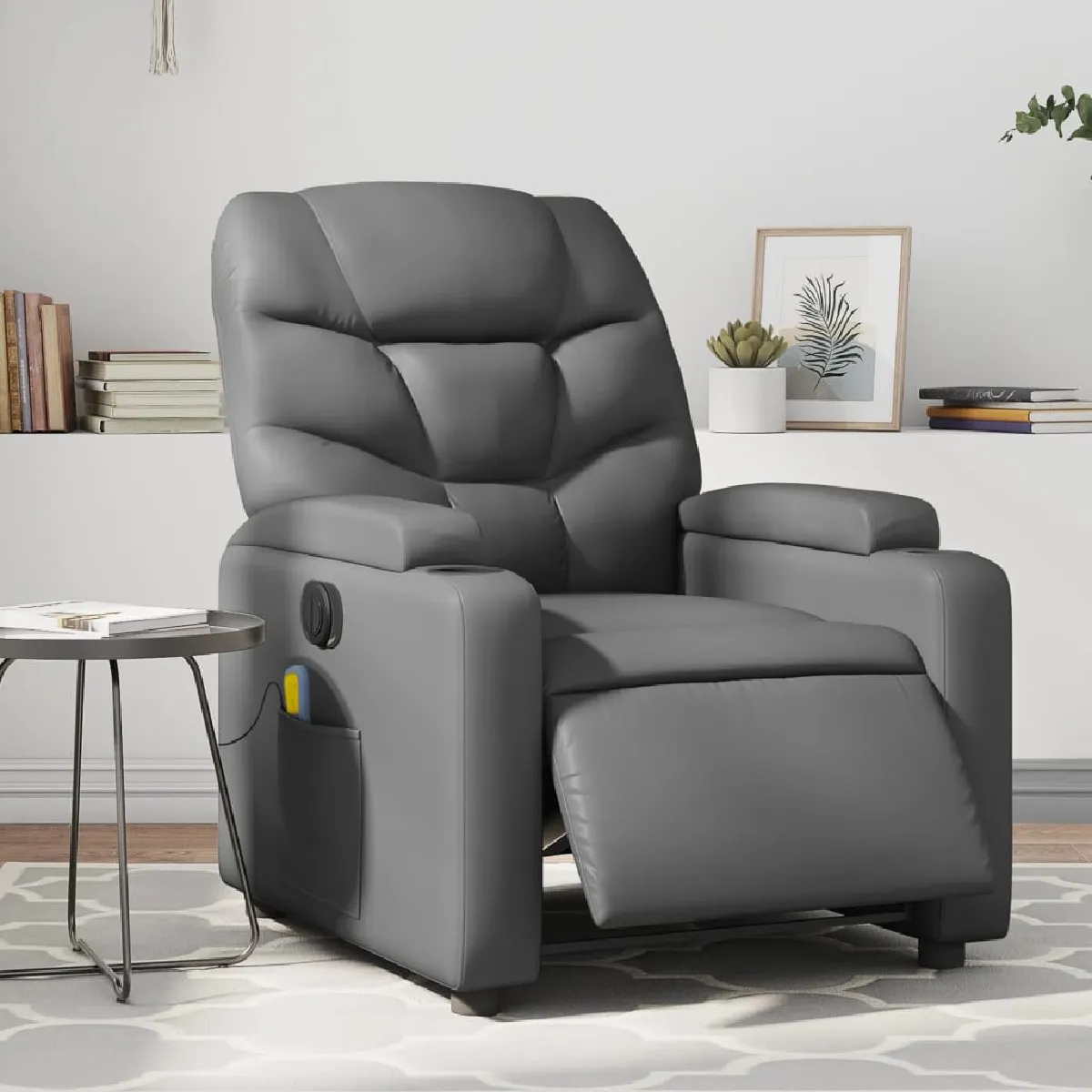 VIDAXL - Fauteuil de massage - Fauteuil de relaxation électrique - Gris - Image 3