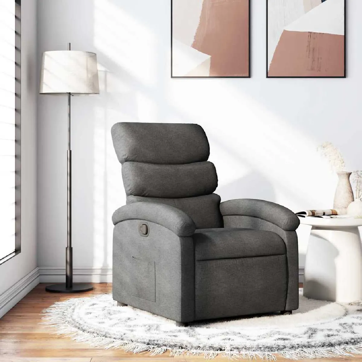 Non Communiqué Gris Vidaxl Fauteuil Réglable Tissu Foncé - Image 3
