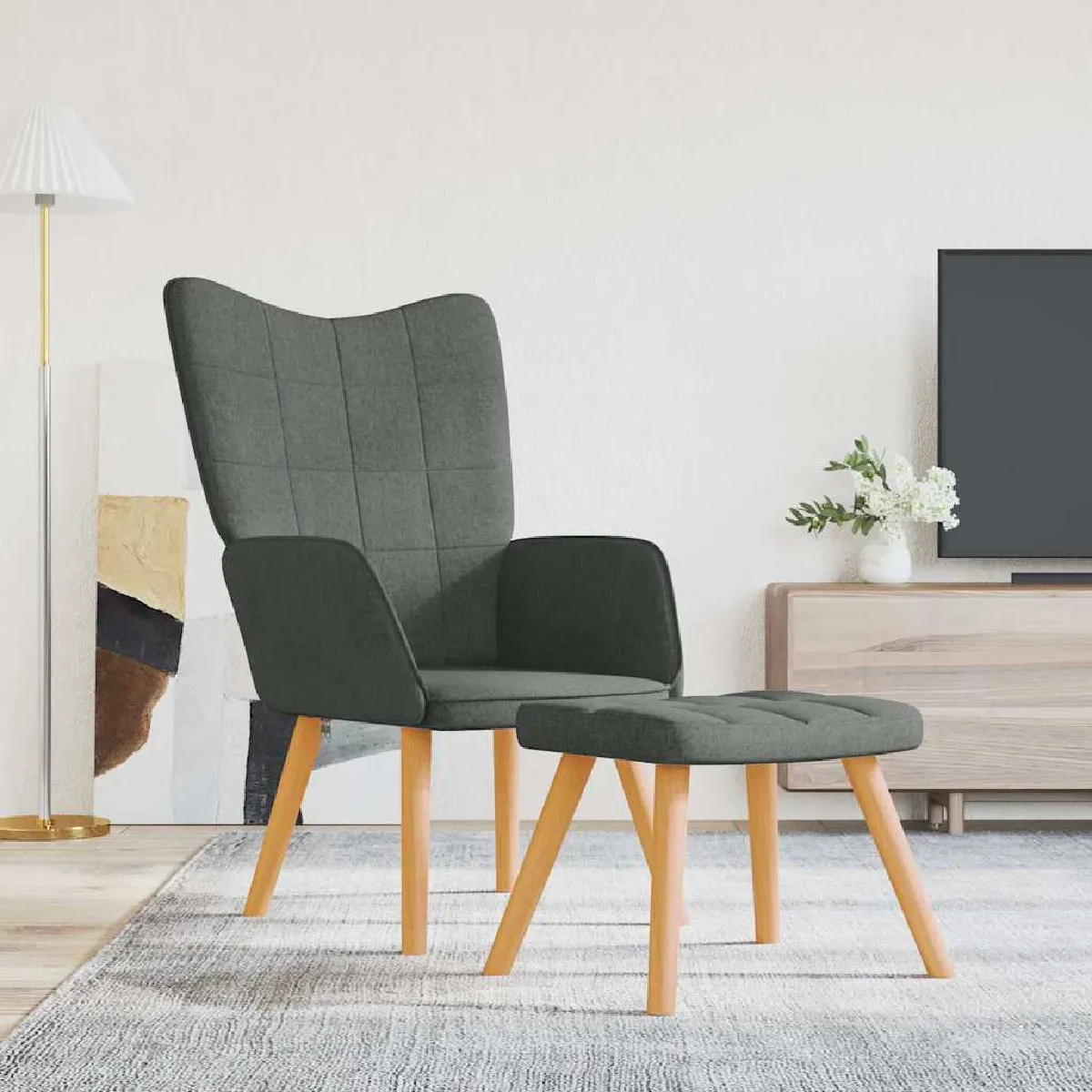 Vidaxl Gris Chaise De Relaxation - Foncé