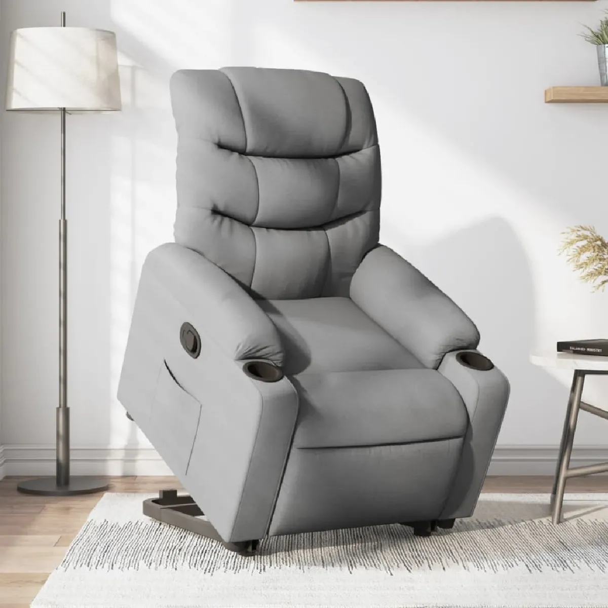 Non Communiqué Gris Vidaxl Fauteuil De Relaxation Inclinable Tissu Clair - Image 2