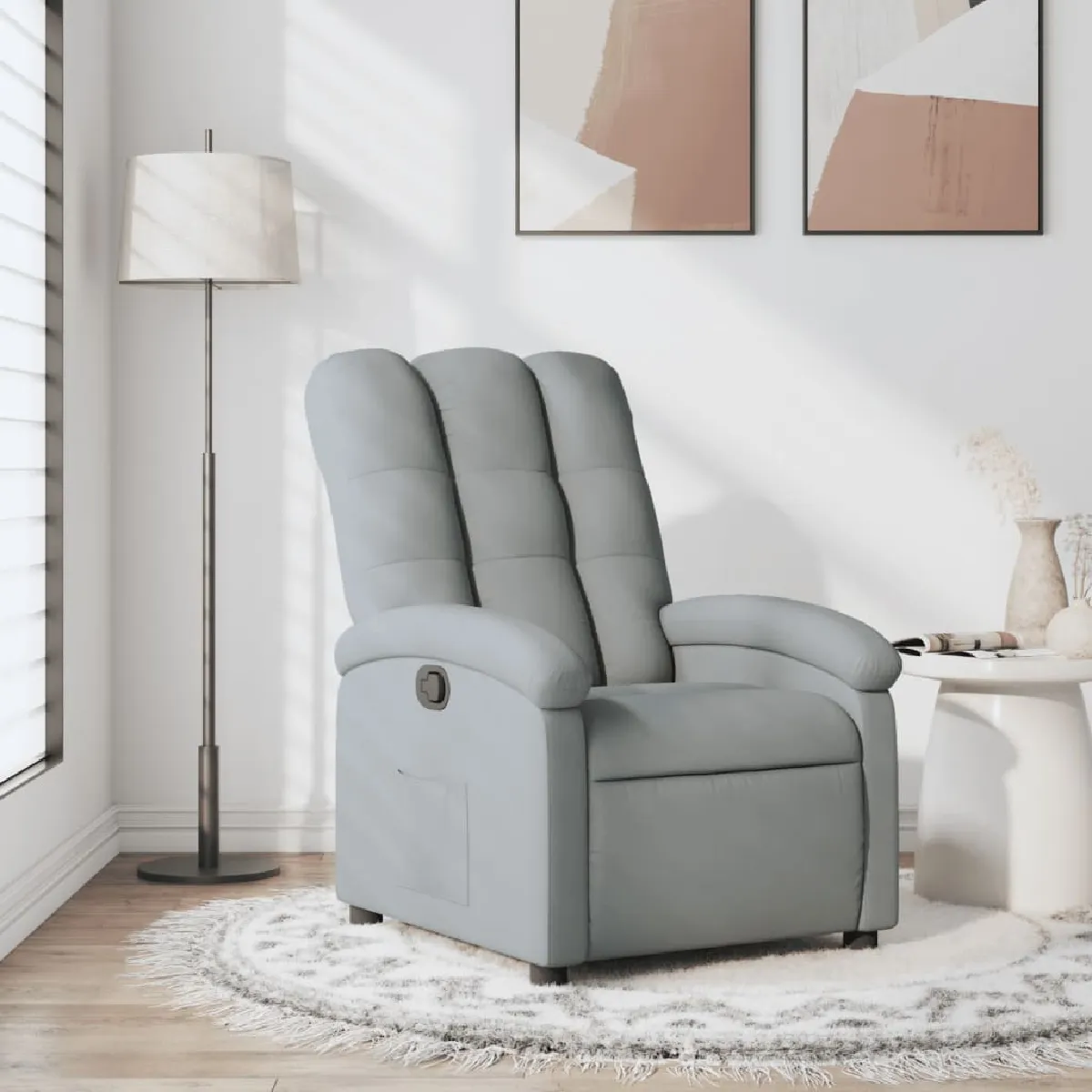 VIDAXL - Fauteuil de relaxation - Inclinable - Gris Clair - Image 3