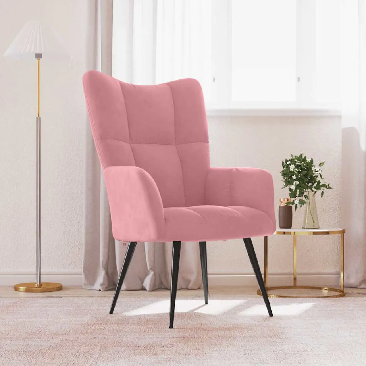 Vidaxl Relaxstoel Velours Roze - Image 2