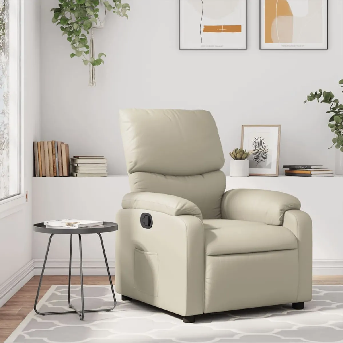 vidaXL Fauteuil inclinable Crème - vue 2