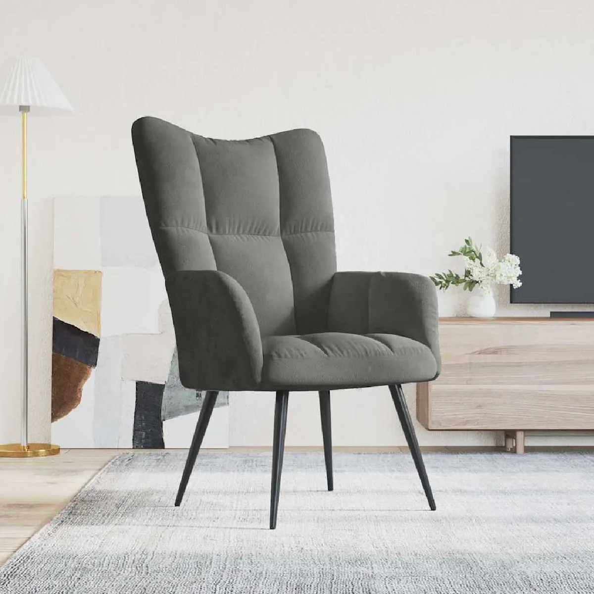 Vidaxl Gris Chaise Relaxation - Foncé
