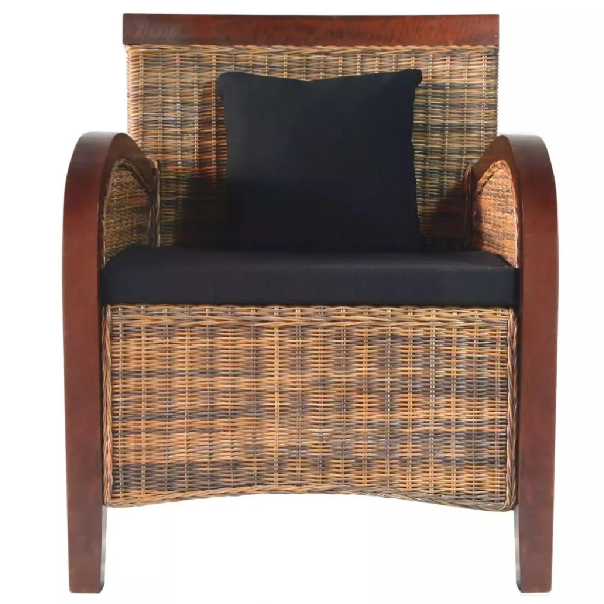 Helloshop26 Fauteuil en rotin tissé - Marron