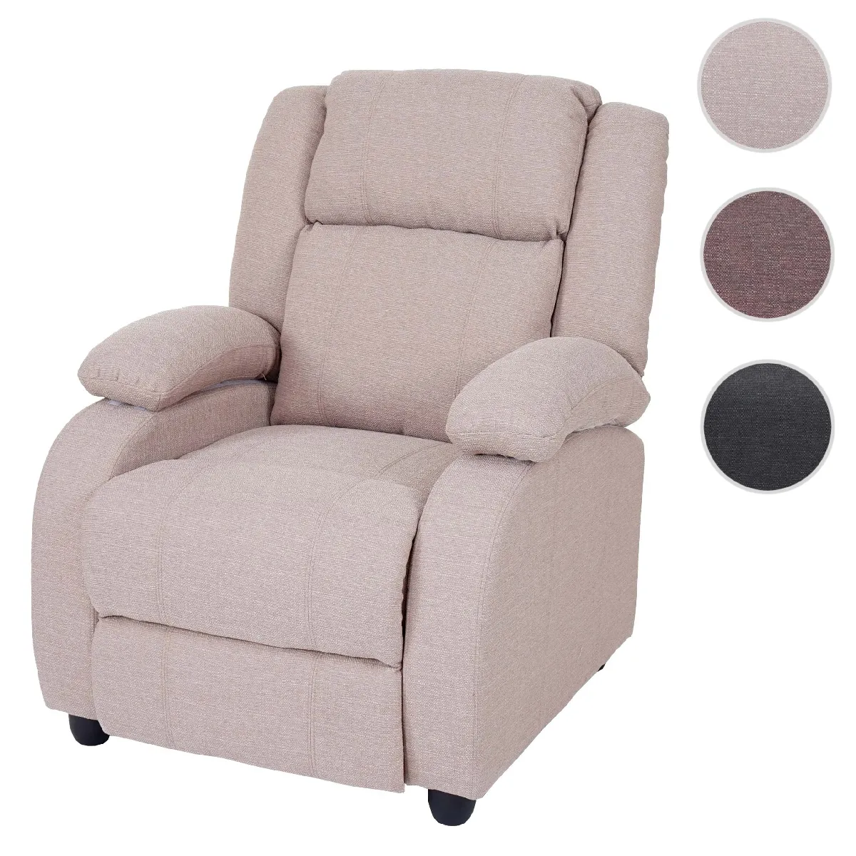 Mendler Fauteuil relax Lincoln - Crème Mendler Fauteuil relax Lincoln - Crème