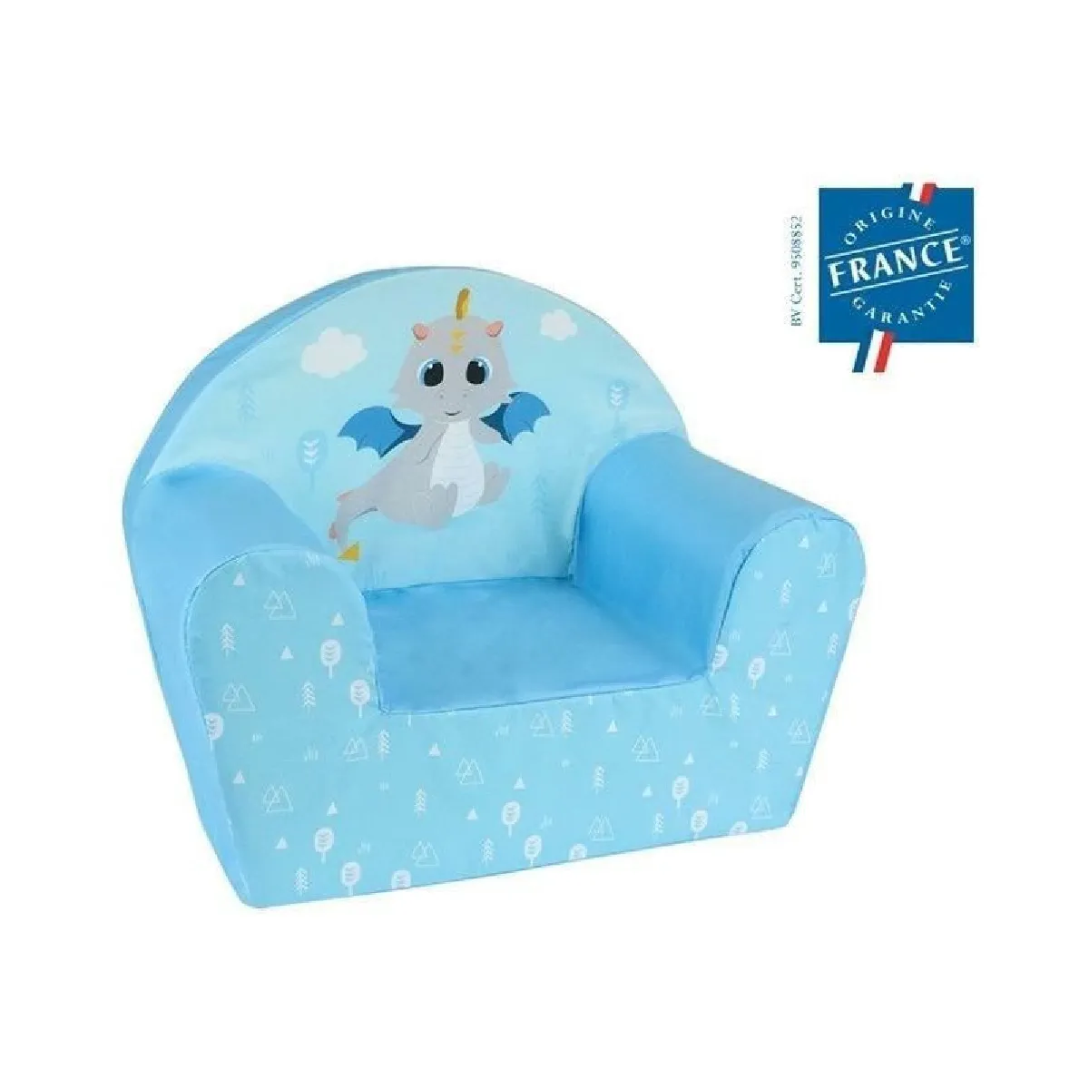 Fun house fauteuil club enfant Léon le dragon - Bleu Fun house fauteuil club enfant Léon le dragon - Bleu