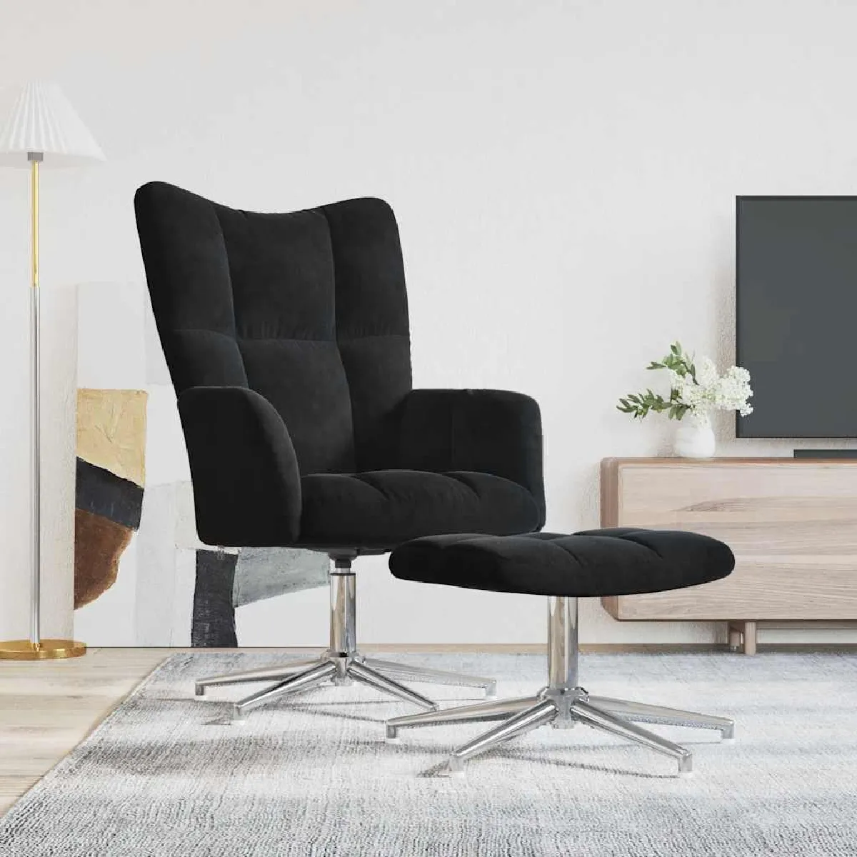 Non Communiqué Noir Chaise Vidaxl Interieur Non Pliable En Plastique H. 98 Cm - Image 3
