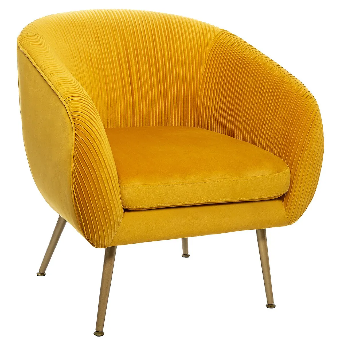 Fauteuil en velours Solaro - Ocre