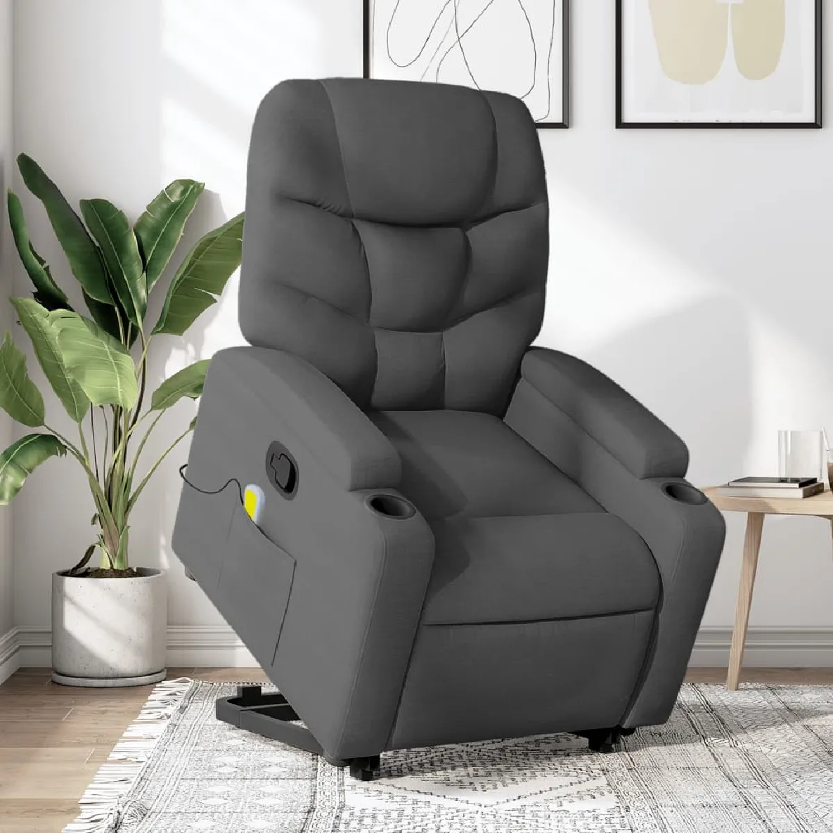 Vidaxl Gris Fauteuil De Massage Inclinable - Foncé