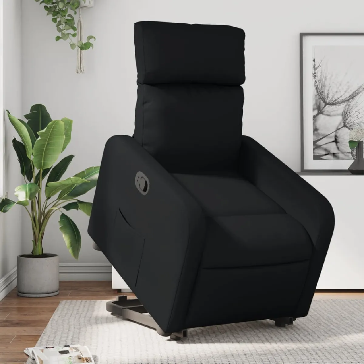 VIDAXL - Fauteuil de relaxation - Similicuir - Noir - Image 3