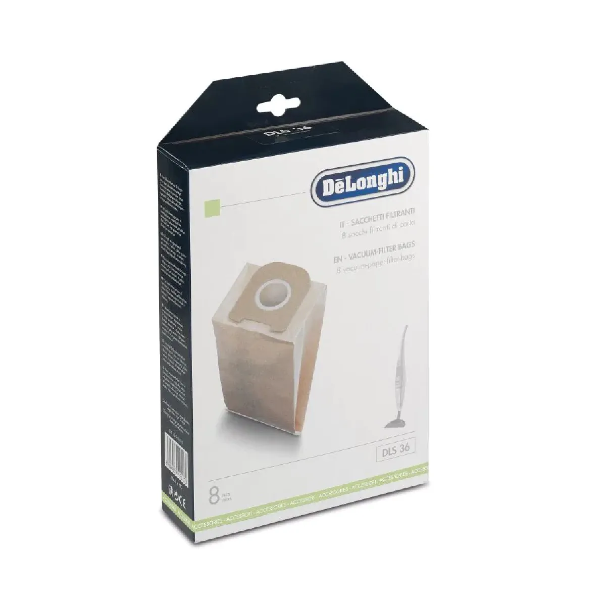 Delonghi Sac à poussière d’aspirateur DLS36 - Lot de 8