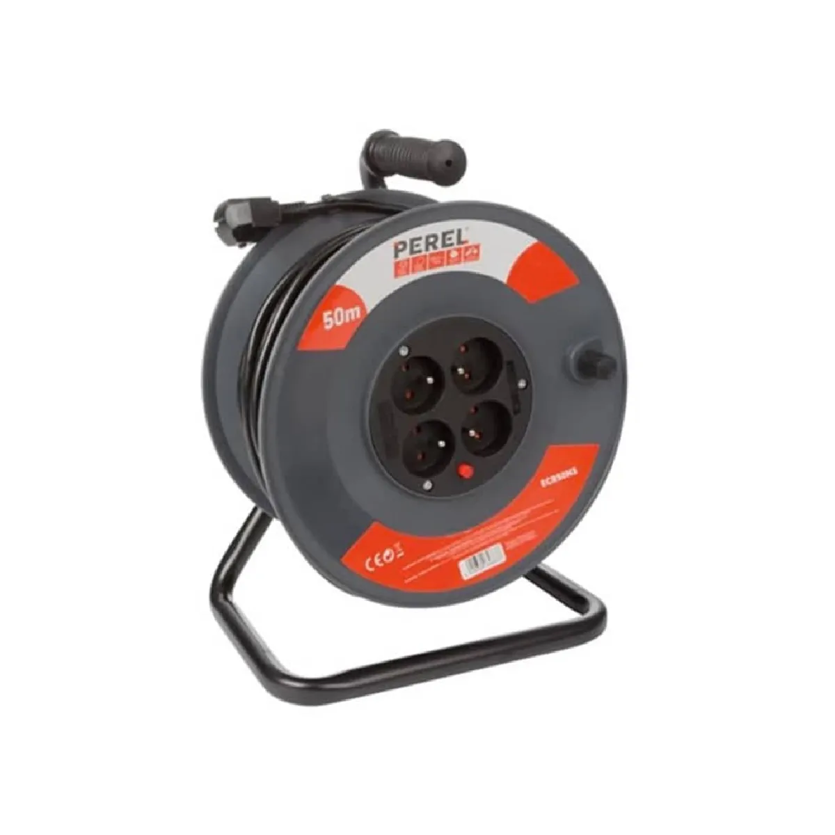 Perel Enrouleur Câble 4 Prises - 50 M