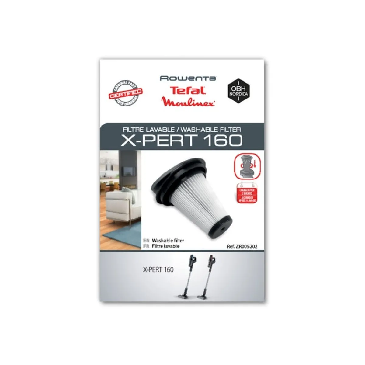 Filtre Mousse Lavable Rowenta ZR005202 – Compatible Aspirateurs Balais