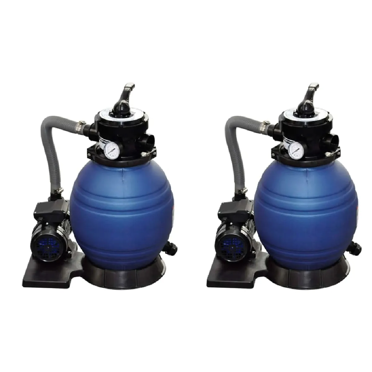 vidaXL 2x Pompes à Filtre à Sable Pompe de Filtration Système de Filtration Pompe de Piscine Hors Sol Hors Bassin 277089 - vue 2