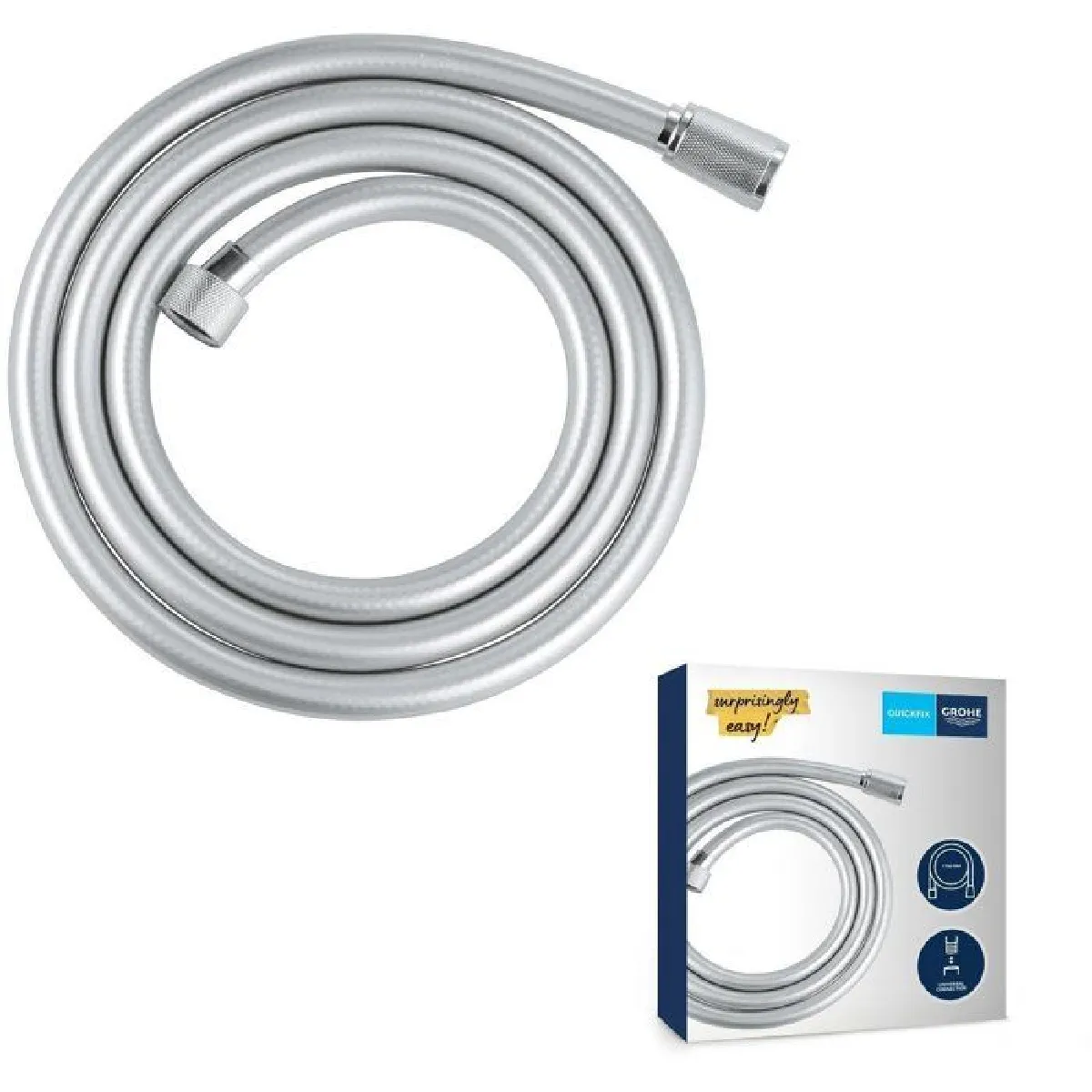 Non Communiqué Chromé Flexible De Douche Grohe Vitalioflex Silver 175 Cm - Image 3
