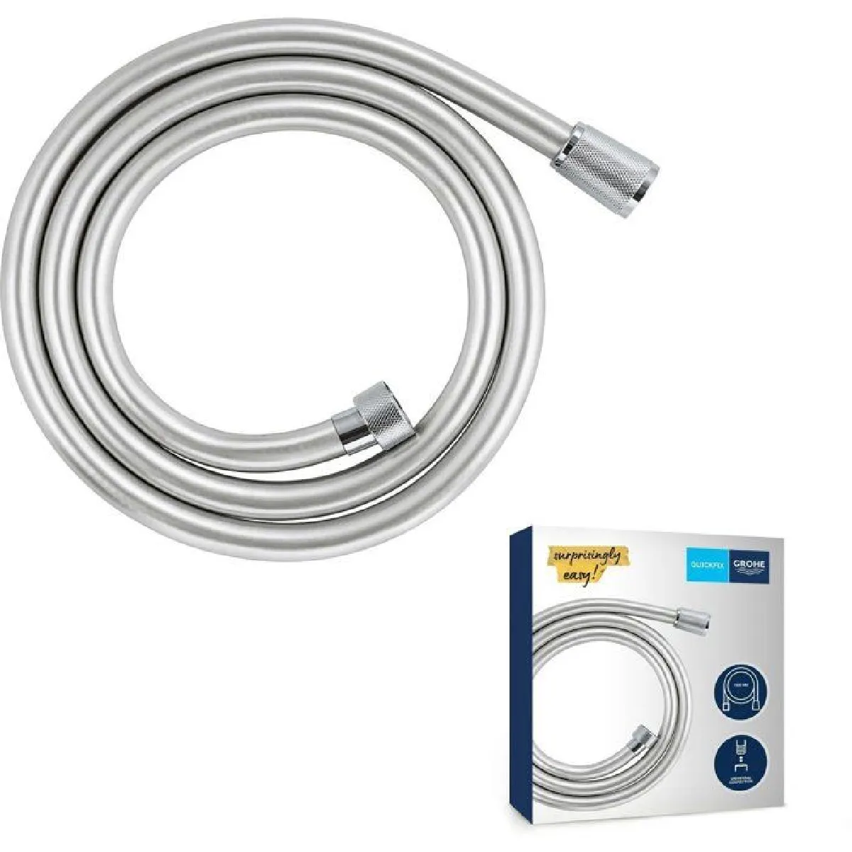 Non Communiqué Chromé Flexible De Douche Grohe Quickfix Vitalioflex 150 Cm - Image 3