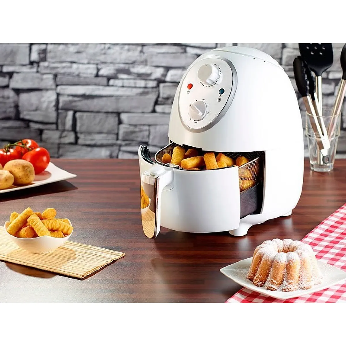 ROSENSTEIN & SOHNE Friteuse &eacute;lectrique &agrave; air chaud 1400 W ''HF-270'' blanc