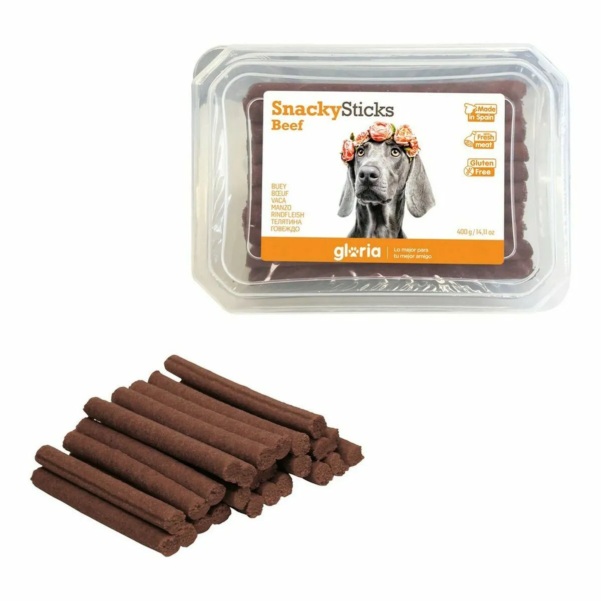 Comparer les prix de Snack pour chiens Gloria Snackys Sticks Bœuf Bars (350 g)