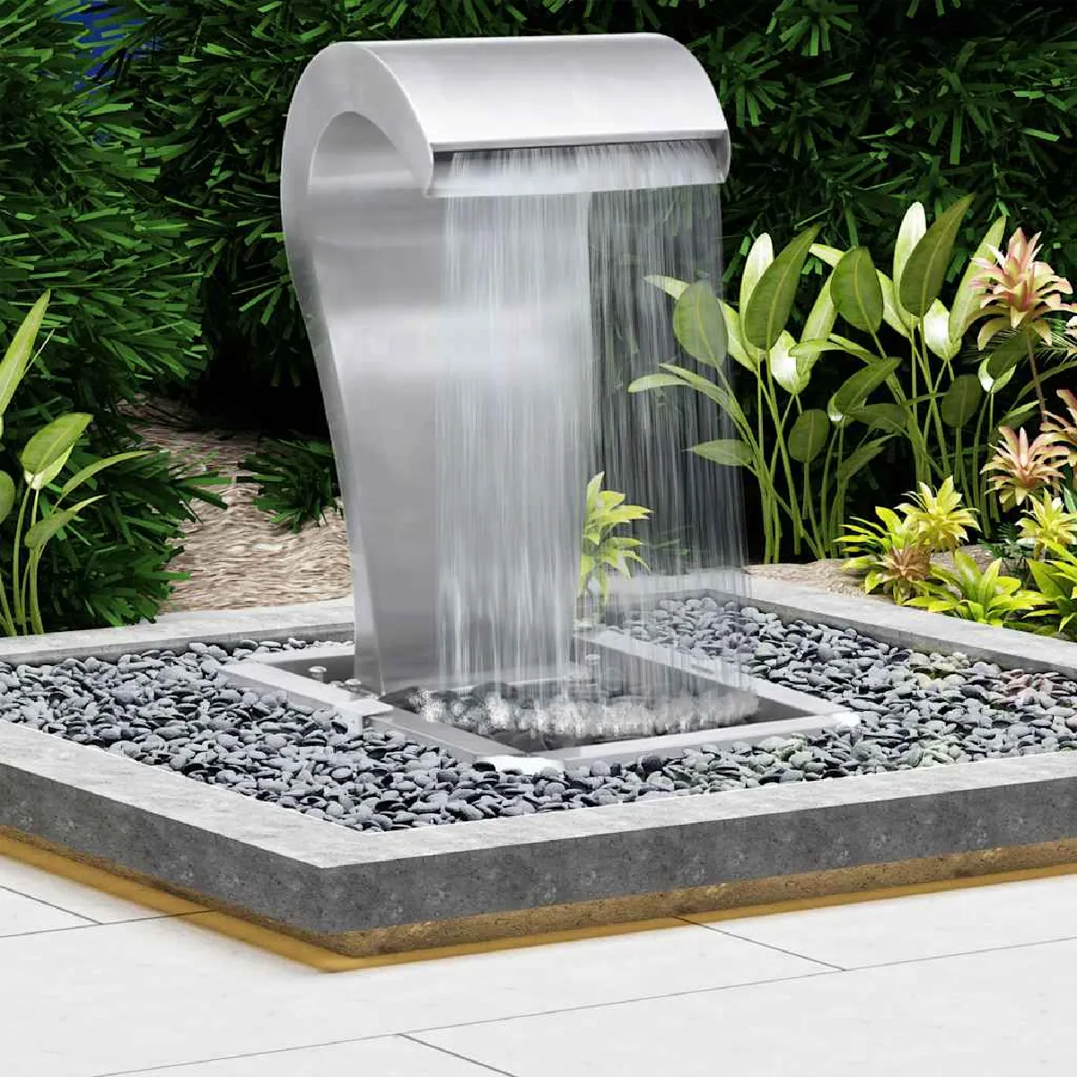 vidaXL Cascade jardin LED 52x34x82 cm
