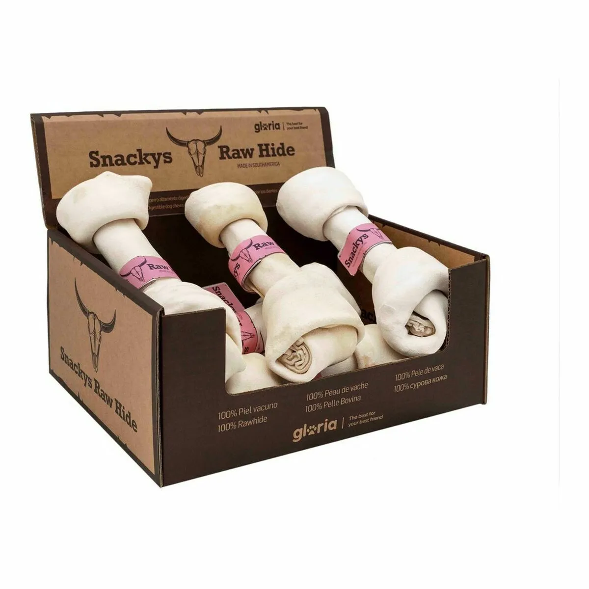 Meilleurs prix pour Snack pour chiens Gloria Snackys Rawhide 20-23 cm Nœud 6 Unités