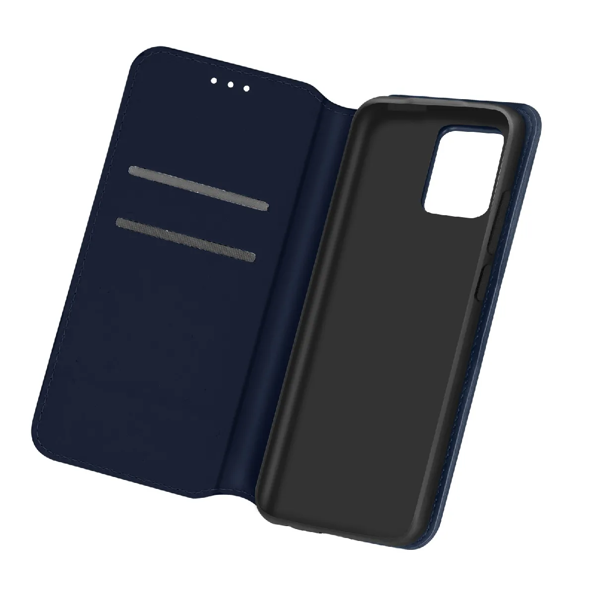 Avizar Bleu Housse Pour Samsung A02s Étui Folio Portefeuille Fonction Support Nuit