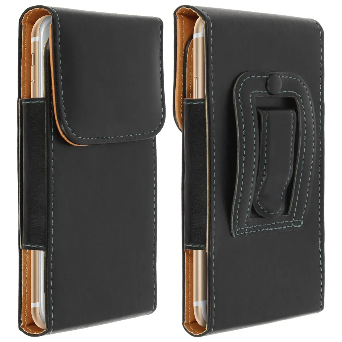 Avizar Noir Housse Universelle Ceinture Vertical Cuir