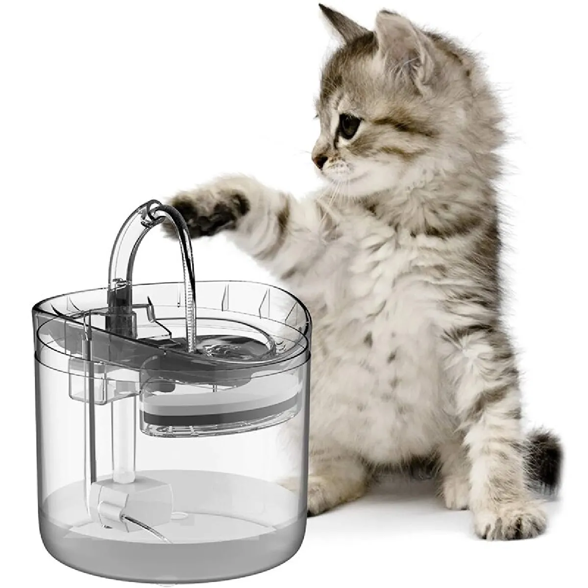 Comparer les prix de Fontaine automatique d'eau pour chat avec robinet, distributeur d'eau pour chien, boissonnier transparent, éleveur d'animaux domestiques, bol d'éleveur, cartouche filtrante   Fournitures d'alimentation et d'arrosage pour chat