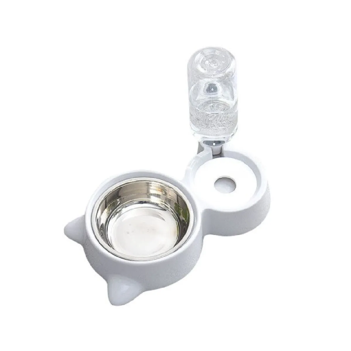 Meilleurs prix pour Chats et chiens de compagnie Bol double en acier inoxydable anti-étouffement Elevateur automatique d'eau potable Double métier Oreille de chat Mangeoir pour animaux de compagnie