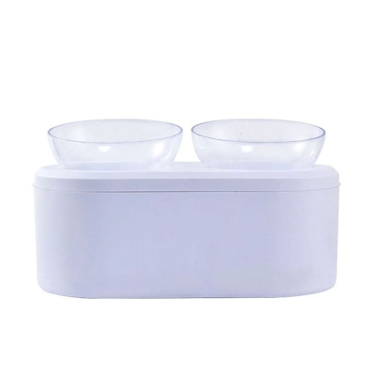 Comparer les prix de Animaux de compagnie Double bol pour chats et chiens Bol d'alimentation non glissant transparent pour protéger les vertèbres cervicales de haute qualité   Fournitures d'alimentation pour chats