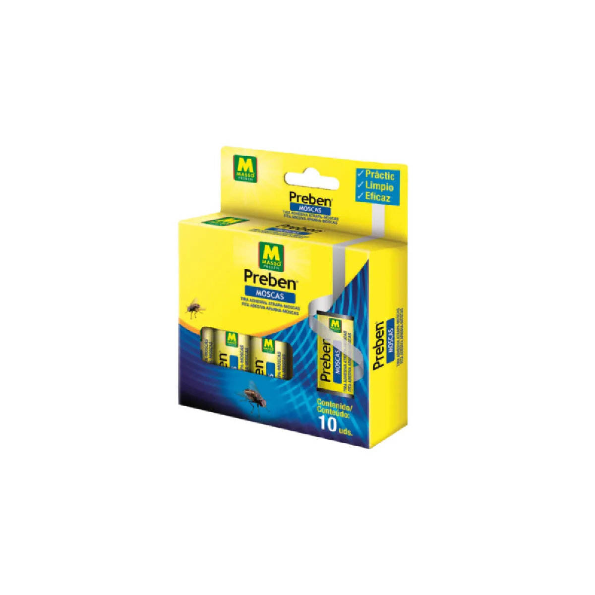 GENERIQUE Masso 231390 Fly Trap Adhesive Strip 10 Units Clair