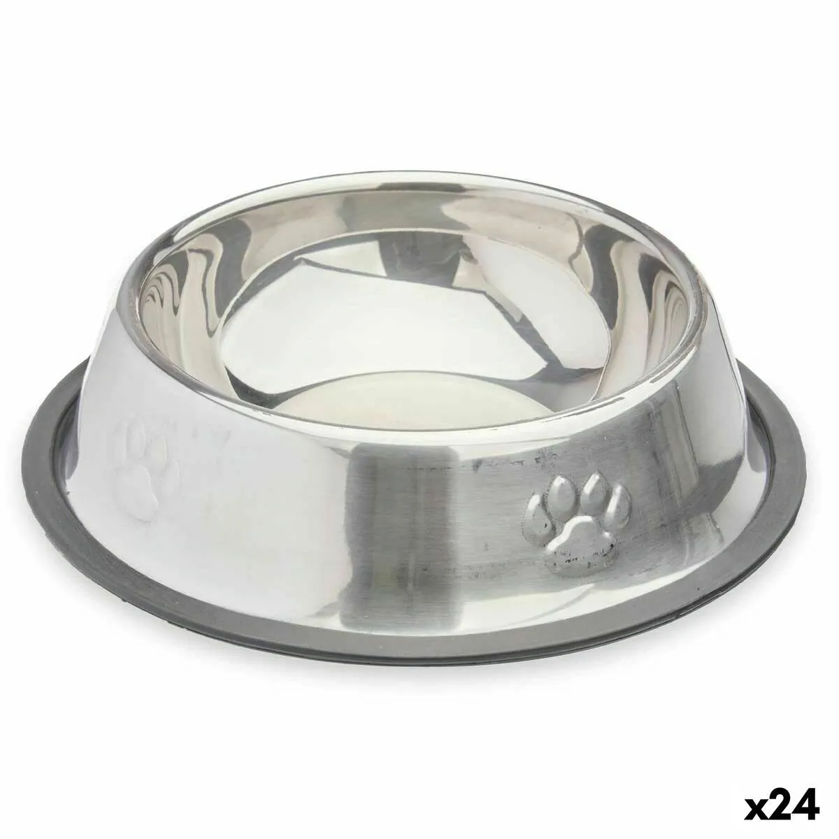 Meilleurs prix pour Mangeoire pour chiens Argenté Gris Caoutchouc Métal 35 x 0,03 x 25 cm (24 Unités)