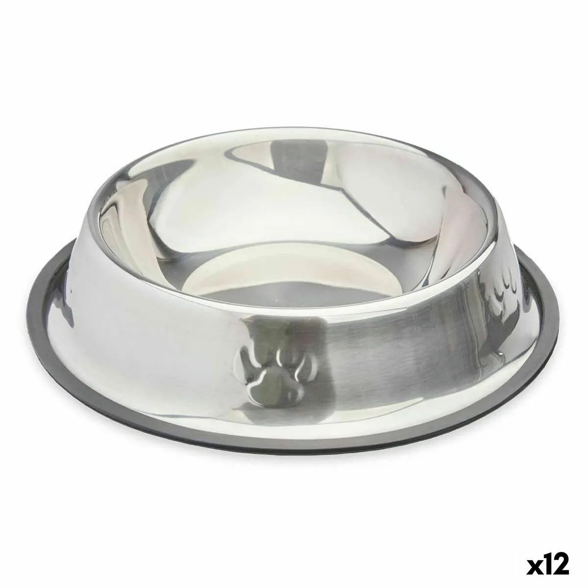 Meilleurs prix pour Mangeoire pour chiens Argenté Gris Caoutchouc Métal 26 x 7 x 26 cm (12 Unités)