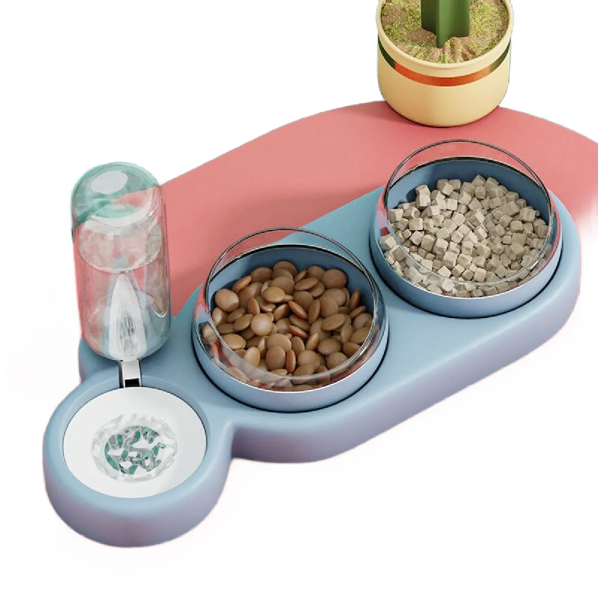 Comparer les prix de Bol pour chat éleveur automatique sans débordement distributeur amovible pour animal de compagnie bouteille élevée pour chat élevage d'eau pour la nourriture   Fournitures d'arrosage pour l'alimentation des chats